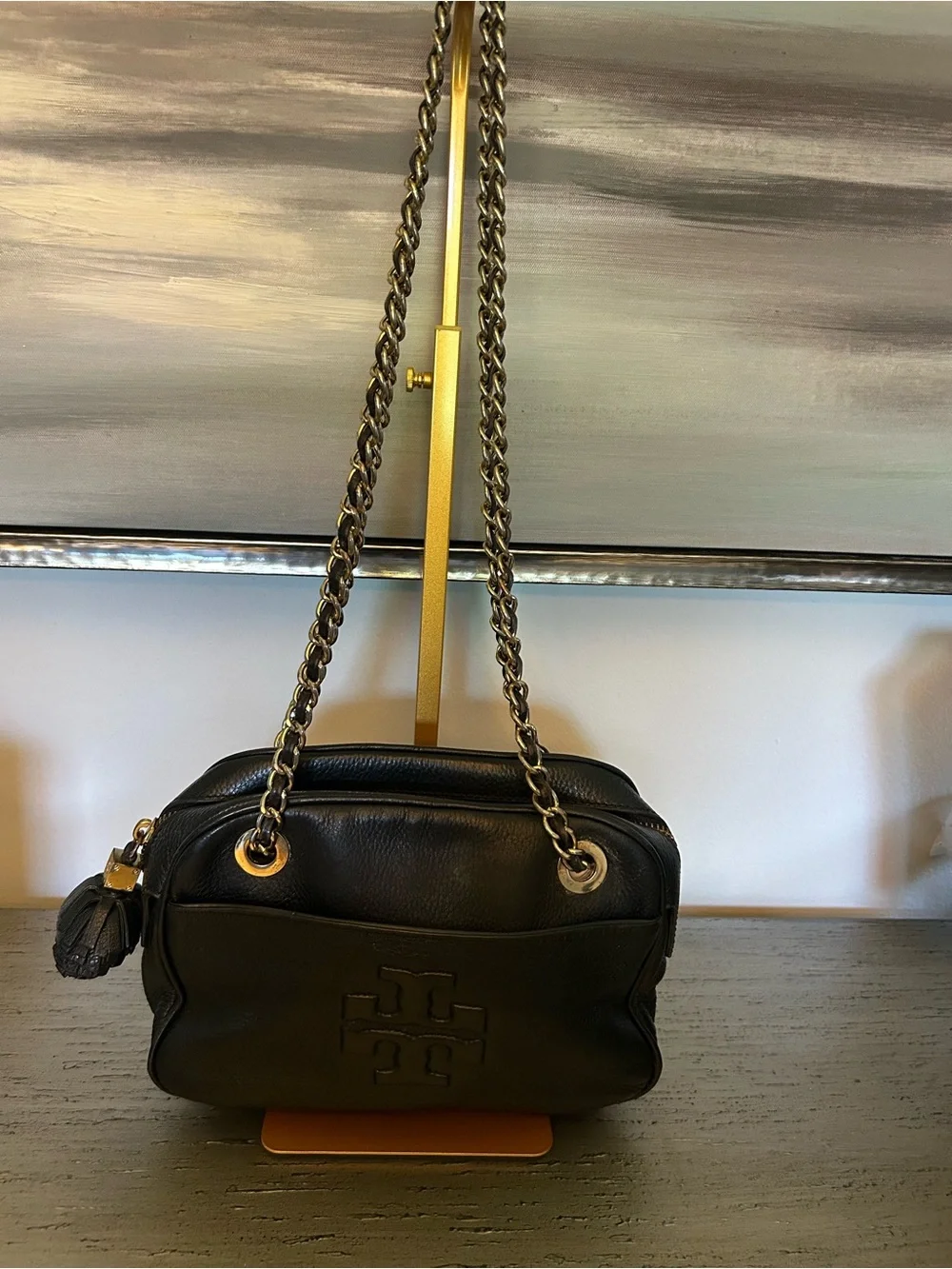 Tory Burch Thea Chain Black Leather Crossbody Bag EXCELLENT CONDITION